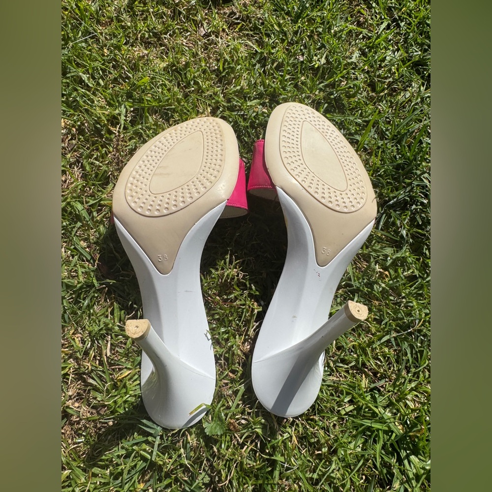 Y2K Vintage Hot Pink Charles David 4 Inch Stiletto Mule Sz 38 - Picture 7 of 8